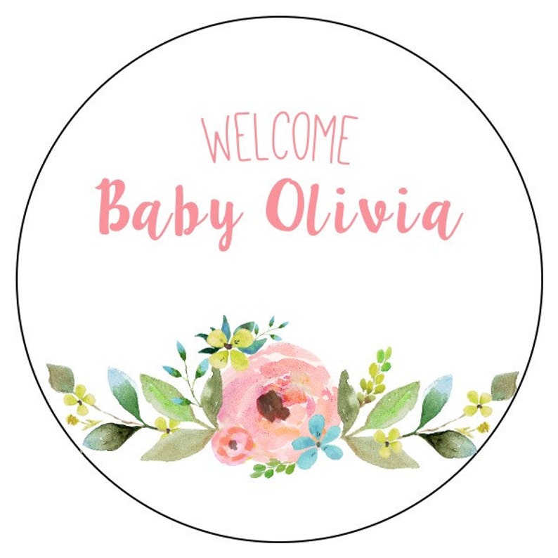 Flower Baby Shower Stickers Watercolor Floral Baby Shower Etsy Flower Baby Shower Stickers Watercolor Floral Baby Shower Etsy
