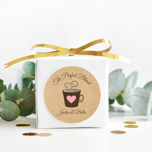 gli adesivi in miscela perfetta - adesivi da sposa personalizzati - adesivi kraft in miscela perfetta - etichette nuziali rosa e marroni