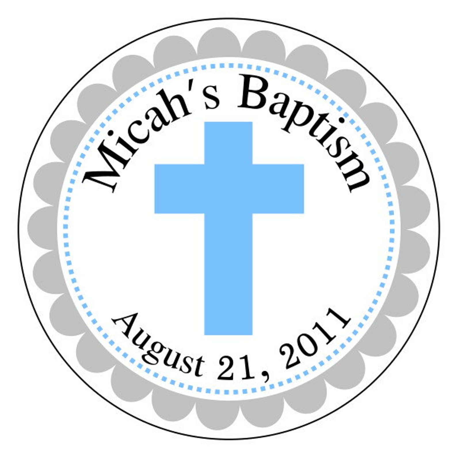 Baptism labels baby boy baptism stickers blue cross Etsy