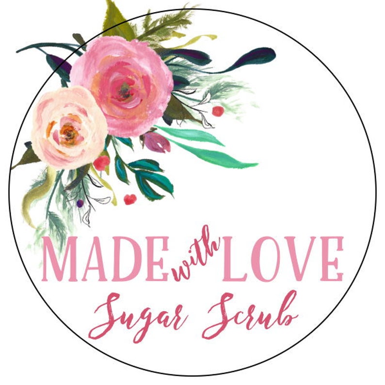 sugar scrub labels made with love stickers custom business etsy