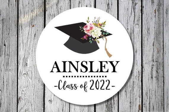 Digital file Custom Floral Graduation Stickers Class of 2021 stickers ...