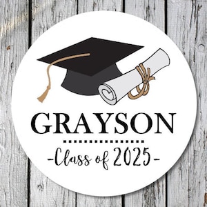 graduation stickers - custom graduation stickers - high school or college stickers - class of 2025 stickers