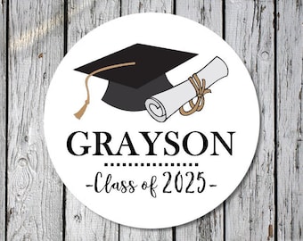 graduation stickers - custom graduation stickers - high school or college stickers - class of 2025 stickers