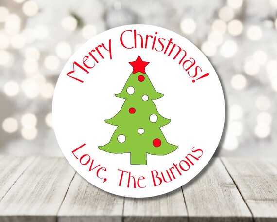 Personalized Christmas Gift Stickers - Round Merry Labels Custom Holiday  Tags - Yahoo Shopping