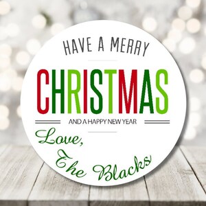 merry christmas stickers - holiday stickers - happy new year stickers - custom christmas labels