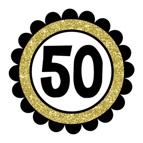 Free Printable 50th Birthday Stickers