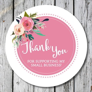 floral business stickers - thank you business stickers - custom business labels - watercolor flower labels