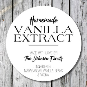 vanilla extract stickers - made for you stickers - gift stickers - vanilla stickers - homemade vanilla sticker labels
