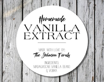 Vanille Extrakt Aufkleber - Geschenk Aufkleber - Vanille Aufkleber - selbstgemachte Vanille Aufkleber Etiketten