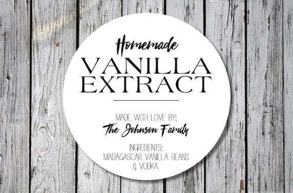vanilla extract stickers - made for you stickers - gift stickers - vanilla stickers - homemade vanilla sticker labels