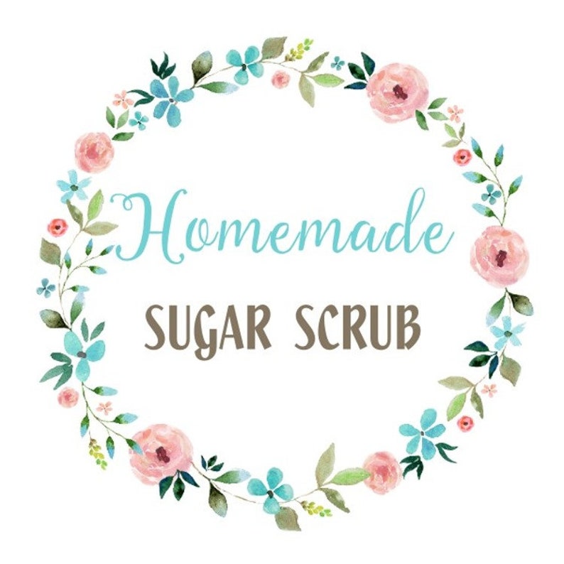 Printable sugar scrub labels floral wreath sugar scrub tags | Etsy