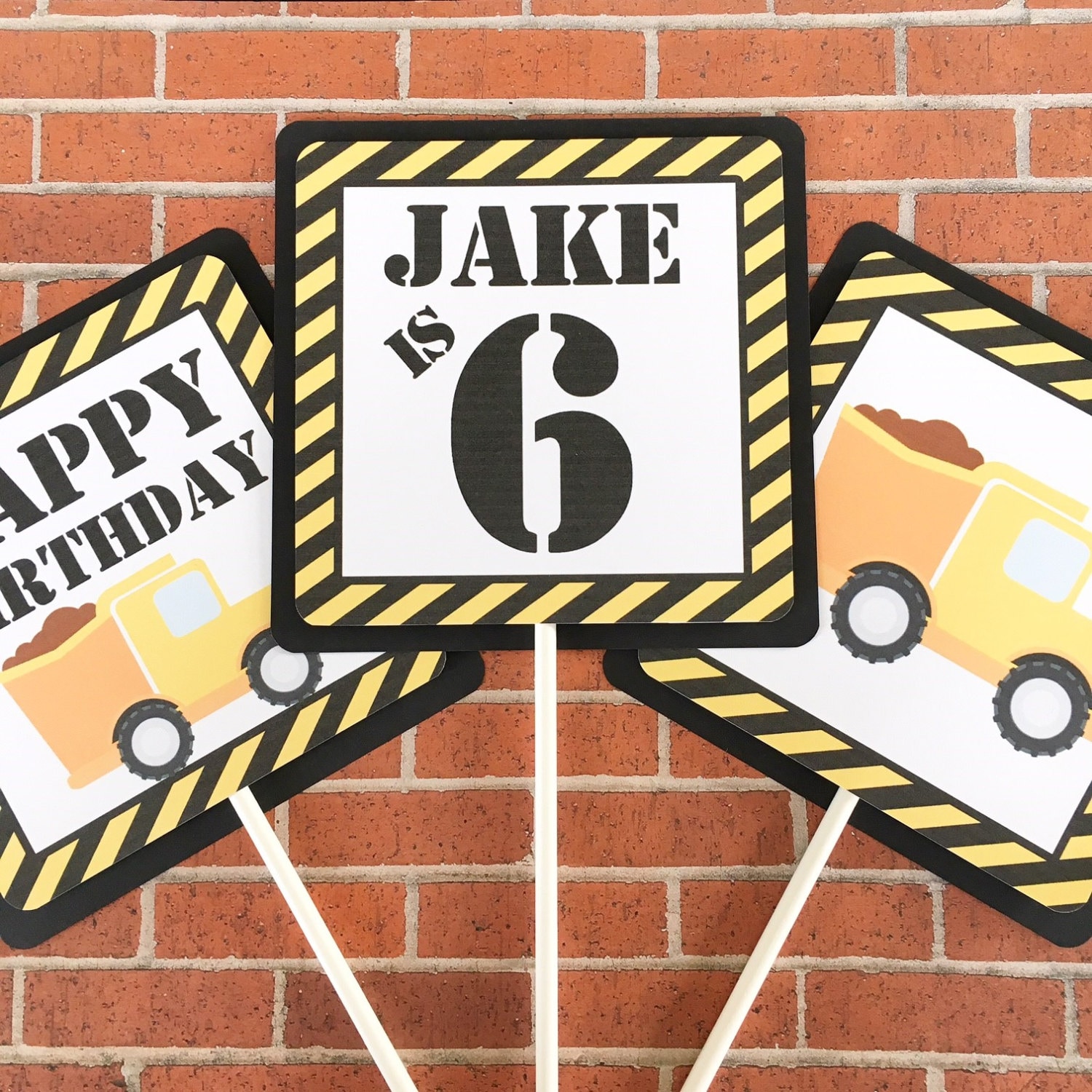 construction party centerpieces dump truck centerpieces custom construction center pieces black and yellow birthday table