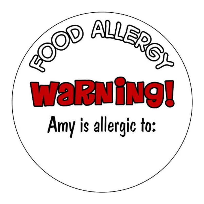 Food Allergy Warning Stickers Allergy Labels School Etsy