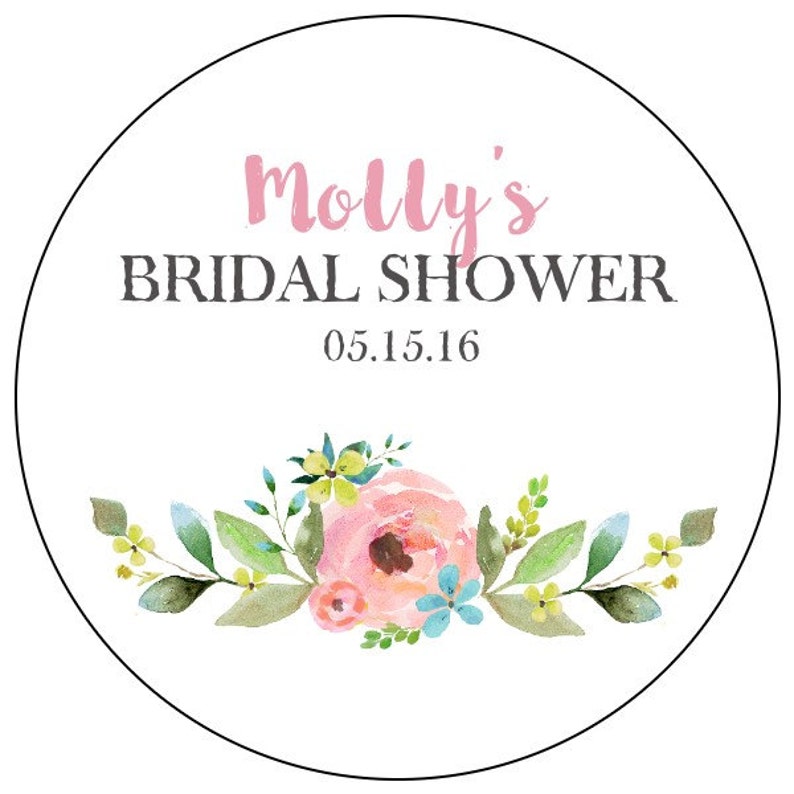 Floral bridal shower stickers watercolor flower bridal shower | Etsy
