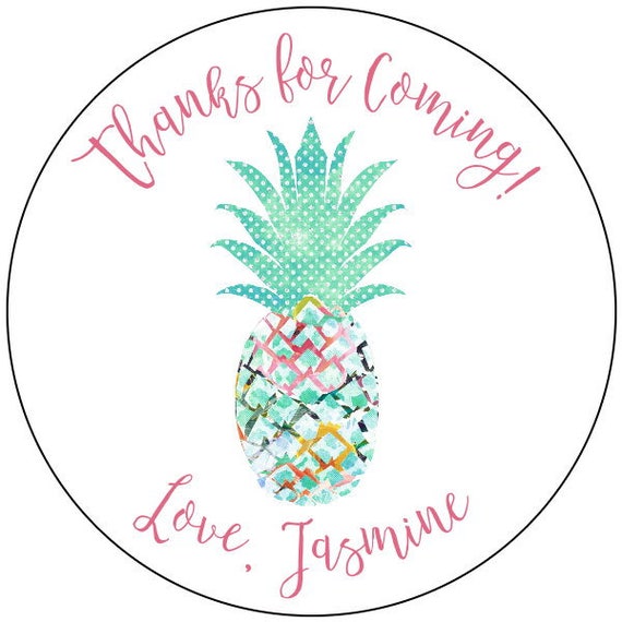 Pineapple Stickers Pineapple Party Labels Pineapple Etsy