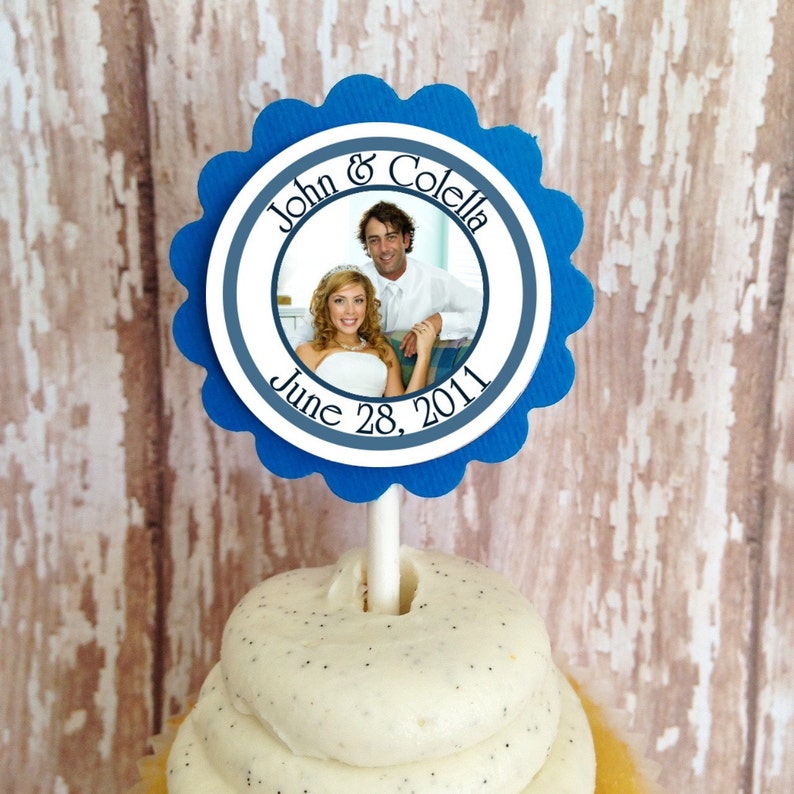 Custom Wedding Cupcake Toppers Photo Cupcake Toppers Custom Etsy