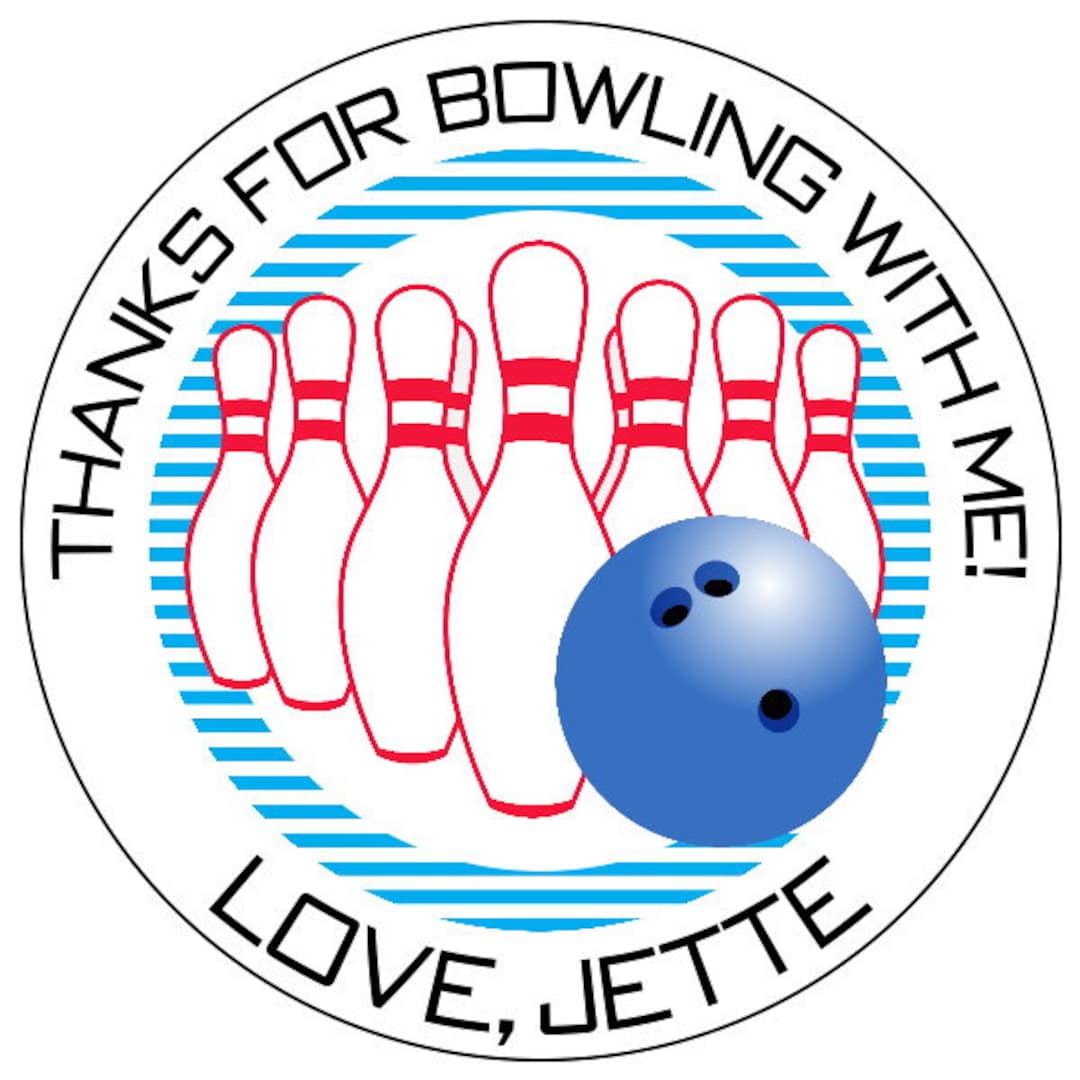 Bowling Party Stickers Bowling Ball Stickers Custom Bowling Pin Labels Retro Bowling Stickers