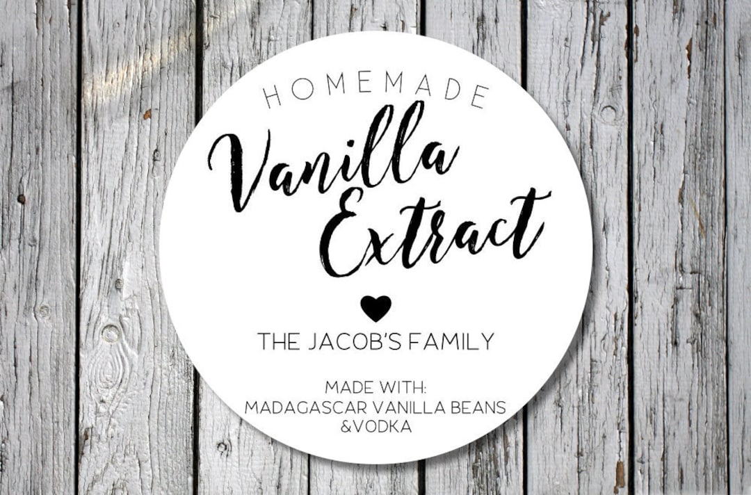 Vanilla Extract Stickers Homemade Gift Stickers Gift Labels Vanilla
