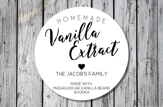 vanilla extract stickers - homemade gift stickers - gift labels - vanilla stickers - homemade vanilla sticker labels