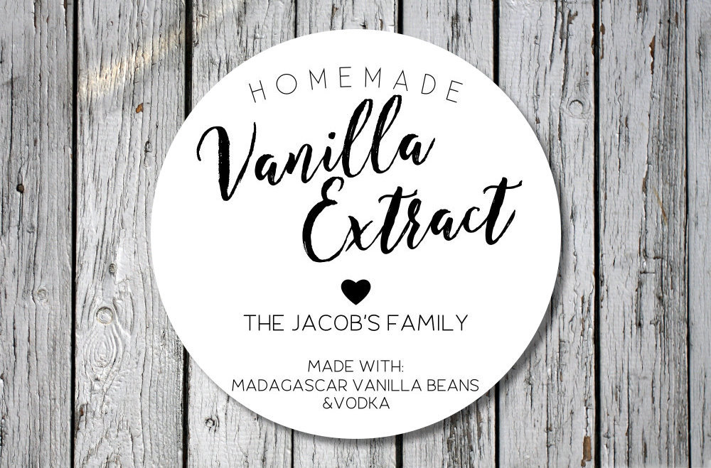 vanilla extract stickers - homemade gift stickers - gift labels - vanilla stickers - homemade vanilla sticker labels