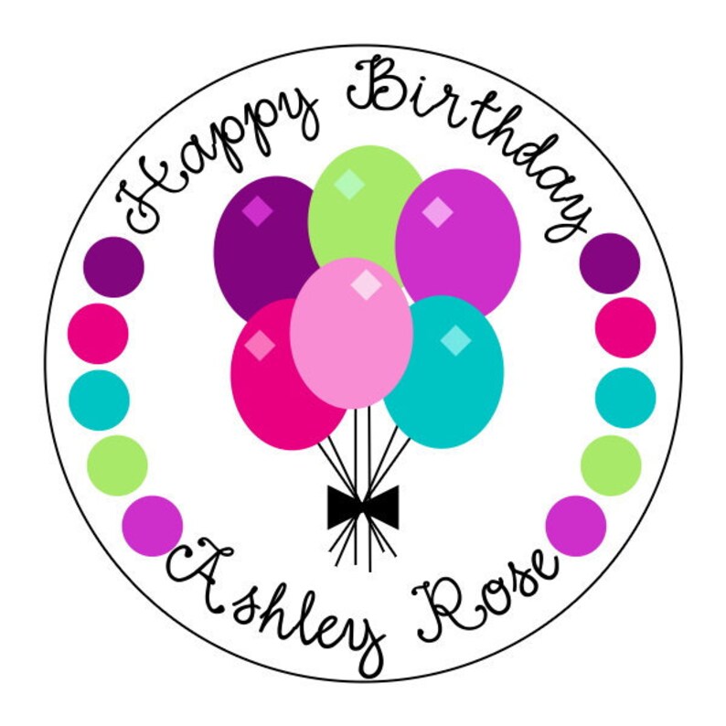Balloon party stickers birthday balloon stickers rainbow Etsy