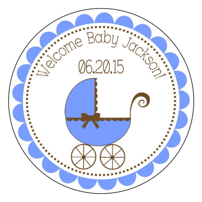 baby shower stickers baby boy labels baby shower labels custom baby shower stickers blue baby labels image 1