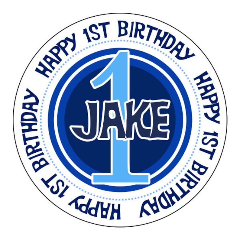 1st birthday stickers blue first birthday stickers custom birthday labels personalized birthday stickers image 2