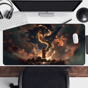 Dragon Ball Z Goku Mousepad – Desk Mat, Custom Desk Pad for PC, Gaming Desk Accessories, Anime Mousepad, Gift for Him, Dragon Desk Decor