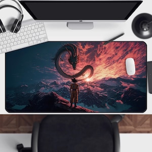 Dragon Ball Z Goku Mouse Pad – Custom Desk Pad for PC, Gaming Desk Accessories, Anime Mousepad, Gift for Him, Dragon Desk Decor