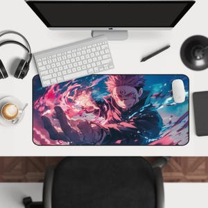 Gojo Anime Mouse Pad: Japanese Art Desk Mat, JJK Gift