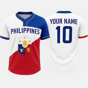 Philippines 3D Baseball Jersey - Custom Filipino Flag Shirt with Name & Number