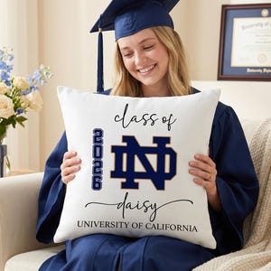 Graduation Throw Pillow,Graduation Gift, Class Of 2026 College Pillow, Personalized Name Cushion, Dorm Decor Gift For Student