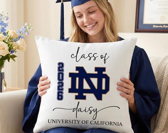 Graduation Throw Pillow,Graduation Gift, Class Of 2026 College Pillow, Personalized Name Cushion, Dorm Decor Gift For Student