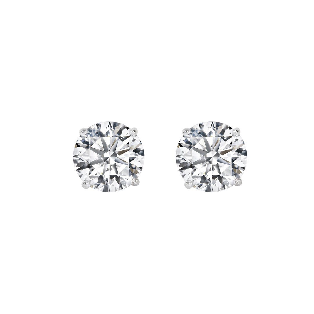 Orecchini a perno solitario moissanite colore D certificati