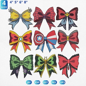 Super Team Coquette Bow Embroidery Design, Matching Group Hero Embroidery Design, Family or Friends Matching Vacation, Instant Download