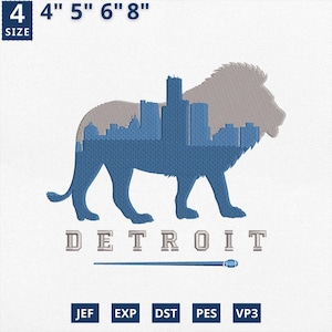 Detroit Skyline, Stickerei, Fussball Maskottchen Maschinendatei, Football City Silhouette, Spieltag Football Saison, Instant Download