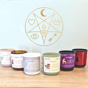 COLLECTION natural and vegan scented candles for feminine energy ritual, Aromatherapy, Women's gift set, Wellness gift