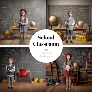 60 Preschool Classroom Digital Backdrops Back to School Backdrop Vintage Chalkboard Backgroung Classroom Photography Prop Graduation Photo