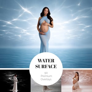 90 Water Surface Reflection Mylar Overlays, Maternity Photoshop Overlays, Reflective Water Effect, Composite JPG Download