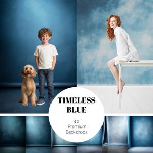 40 OLD MASTER Studio Background Blue Digital Backdrops Crafted School Portrait Sets for Maternity Wedding Photography Fine Arts Texture JPG