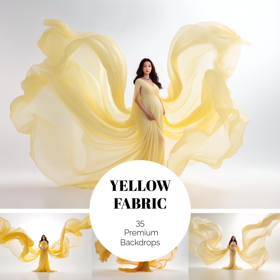 35 Yellow Draped Baby’s Breath Digital Backdrops, Maternity Fabric ...