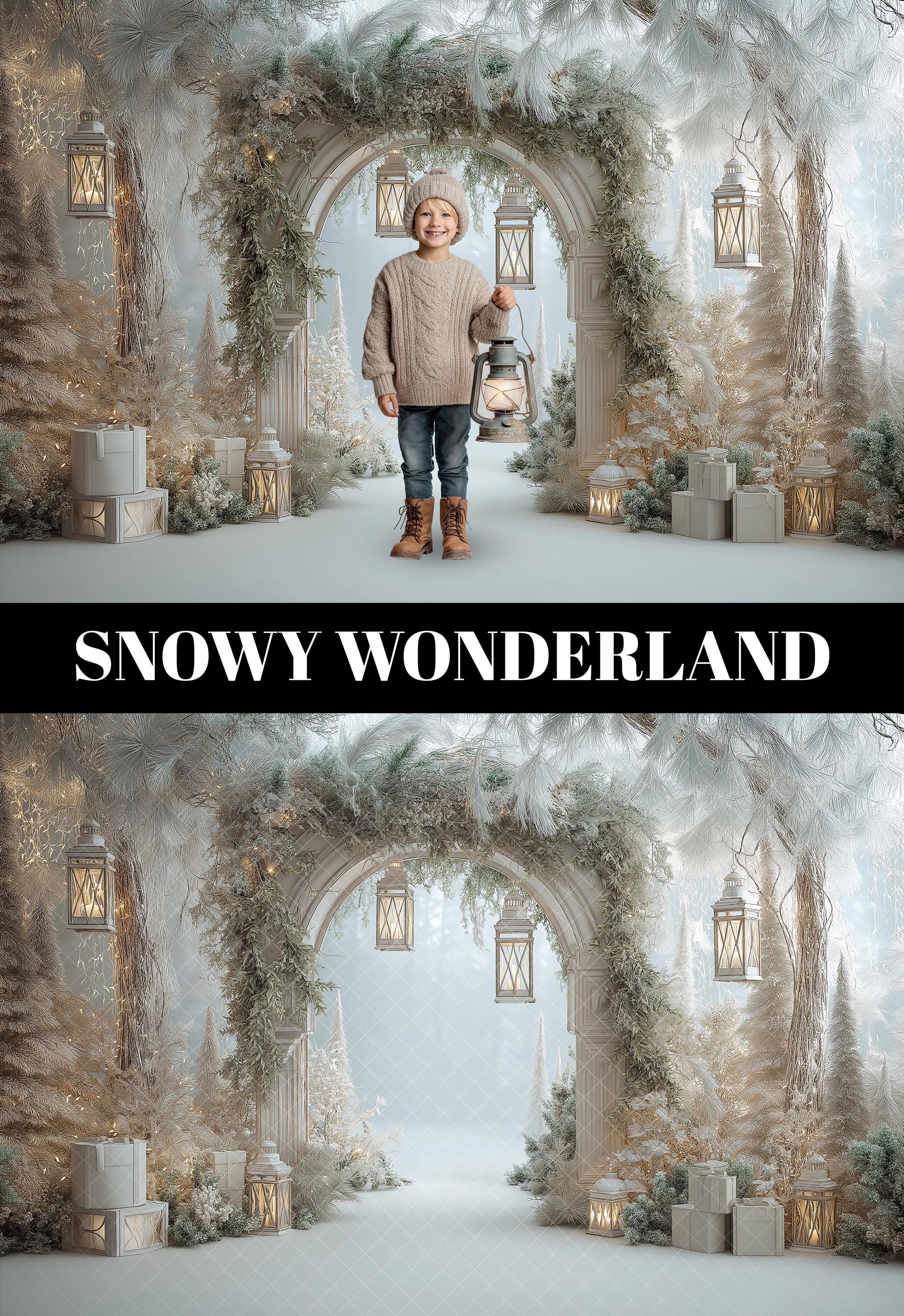 30 Snowy Christmas Digital Backdrops Holiday Arch Winter Background ...