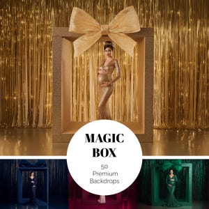 45 Christmas Gift Box Digital Backdrops Holiday Maternity Backdrops Winter Studio Backgrounds Giant Bow Christmas Photoshop Backdrops JPG