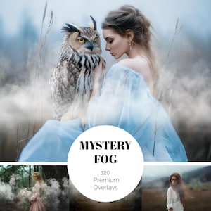 120 superposiciones digitales de humo de NIEBLA BLANCA Fondo de humo de niebla Atmósfera brumosa Efecto de niebla para Photoshop Efecto de niebla para diseño místico JPG
