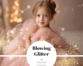 45 Blowing Glitter Digital Overlays Glitter Dust Overlay Gold Glitter Bokeh Photoshop Backdrops  Bokeh Effect Glitter for Photoshop PNG
