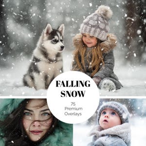 75 Realistic Falling Snow Digital Overlays Blowing Snow Winter Overlay Bokeh Snow Christmas Overlay Windy Snow Photoshop Overlays PNG