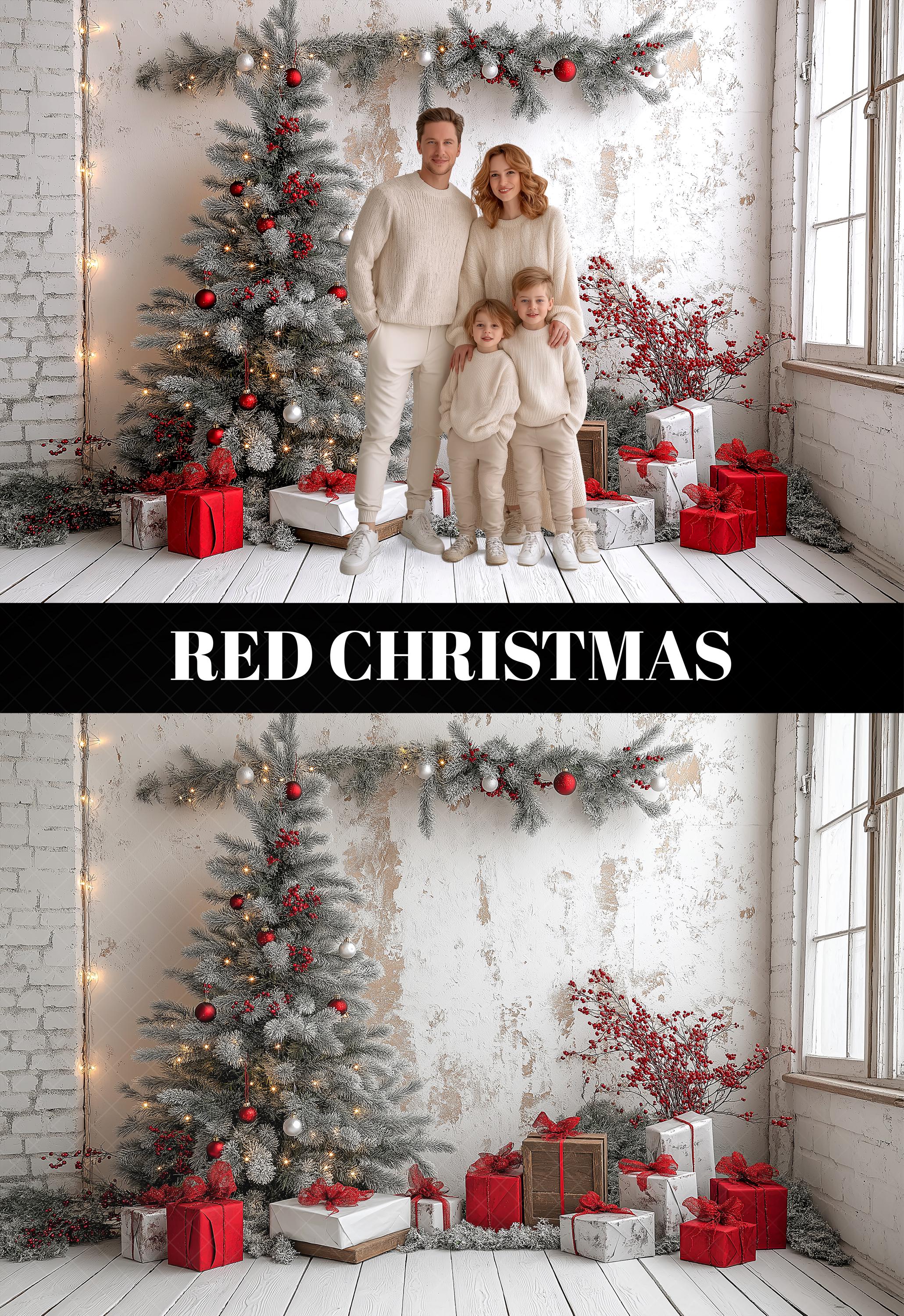 60 Red Christmas Digital Backdrops Holiday Christmas Background ...