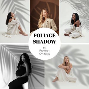 50 BOTANIC SHADOW Overlays Realistic Foliage Shadows Maternity Backdrops Plant Light Overlay for Photoshop Leaves Shadow Effect PNG