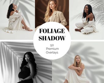 50 BOTANIC SHADOW Overlays Realistic Foliage Shadows Maternity Backdrops Plant Light Overlay for Photoshop Leaves Shadow Effect PNG