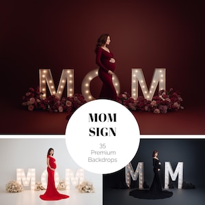 35 digitala blommiga MAMMA-bakgrunder – White Glow Maternity Studio, jättestort JPG-set med konstmotiv